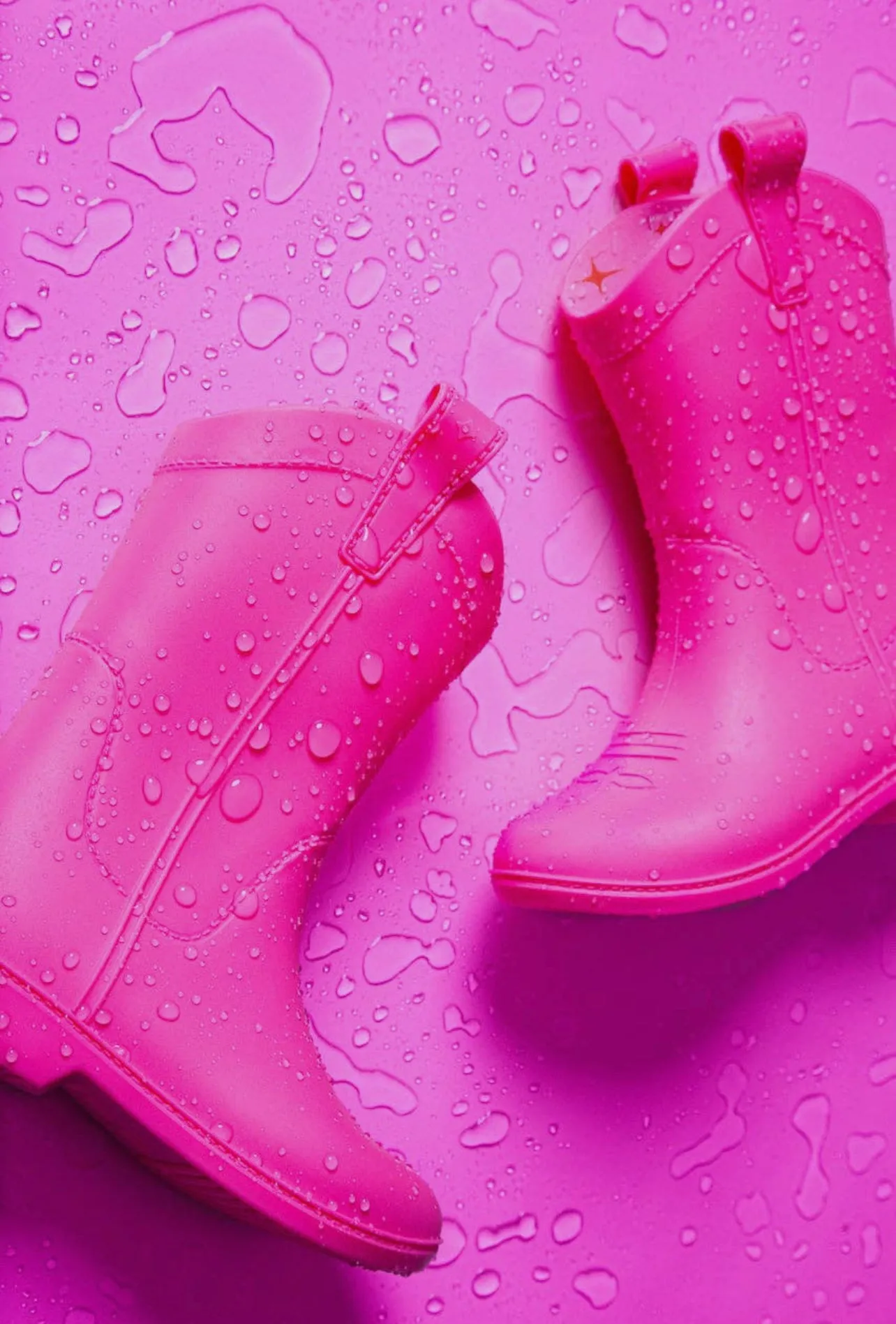 Rubber Cowgirl Boots - Pink