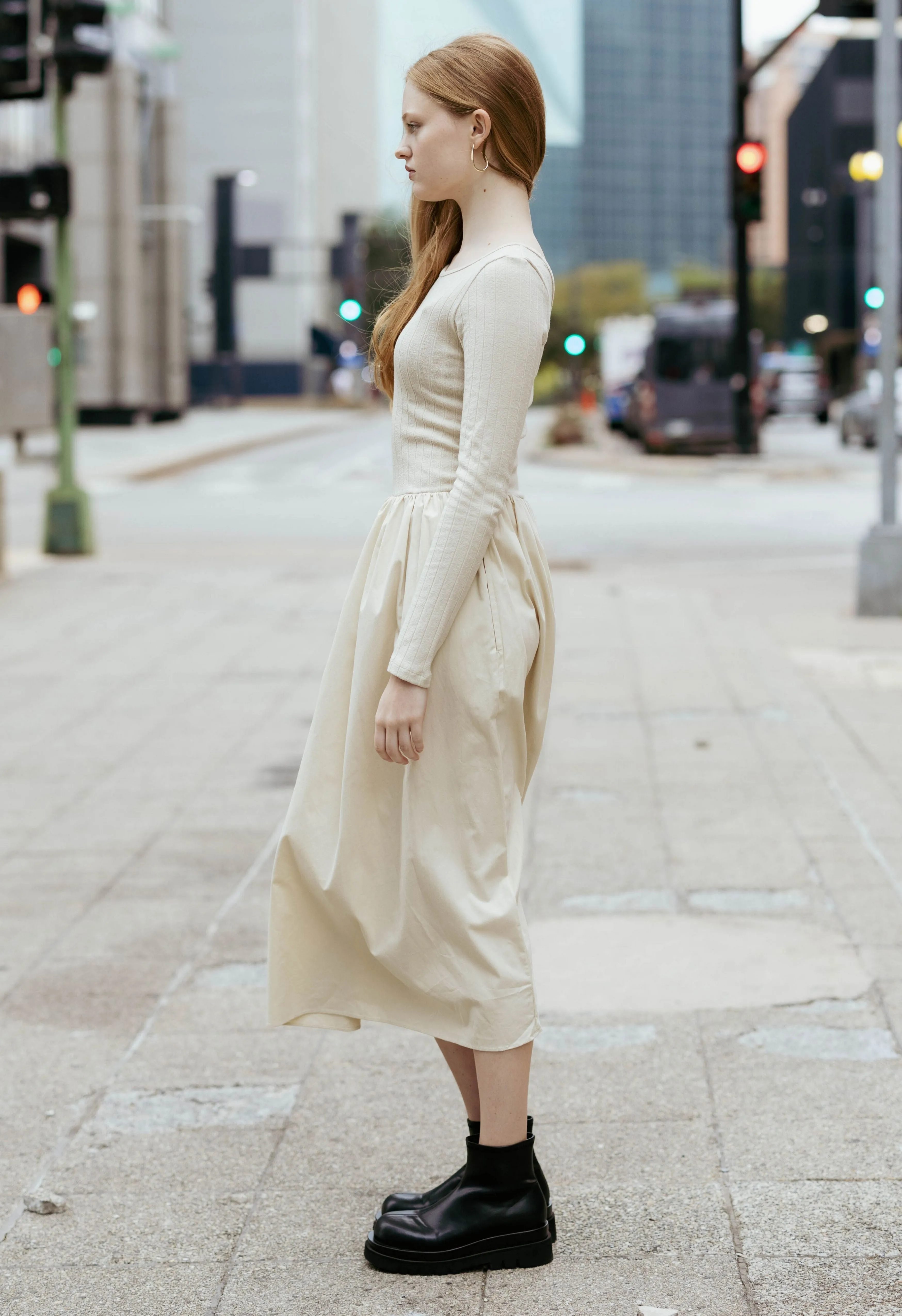 Rust Brown Midi Dress