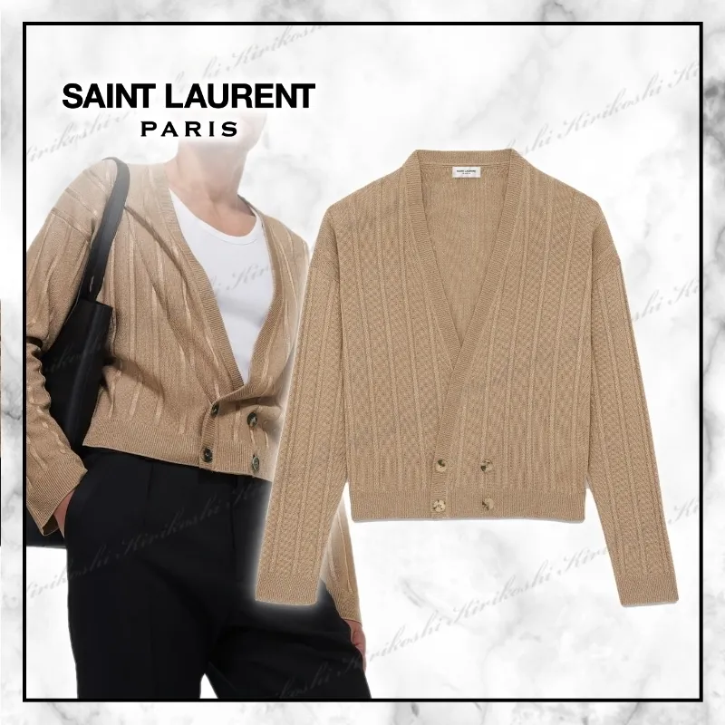 Saint Laurent Luxury Striped Cardigans