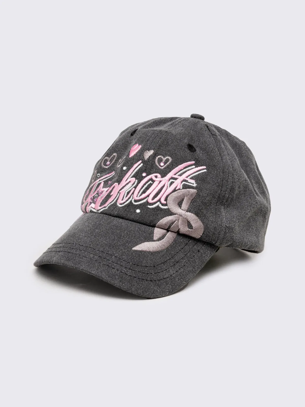 Sparkly Heart Crystal Embellished Baseball Hat