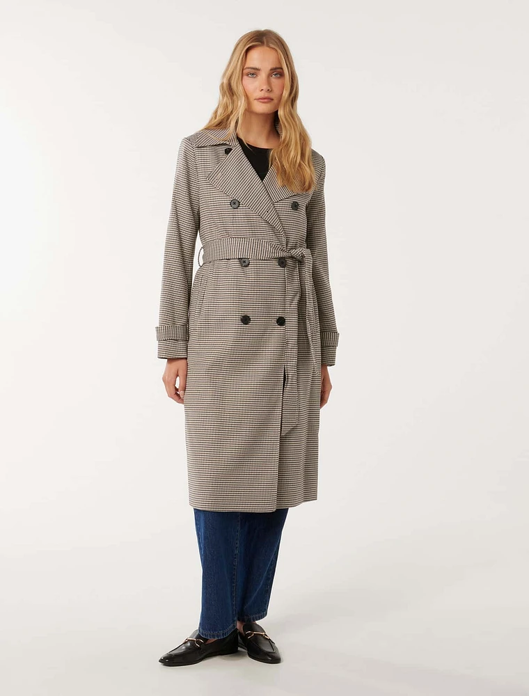 Search result: Modern Charlie Plaid Trench Coat by EverNew