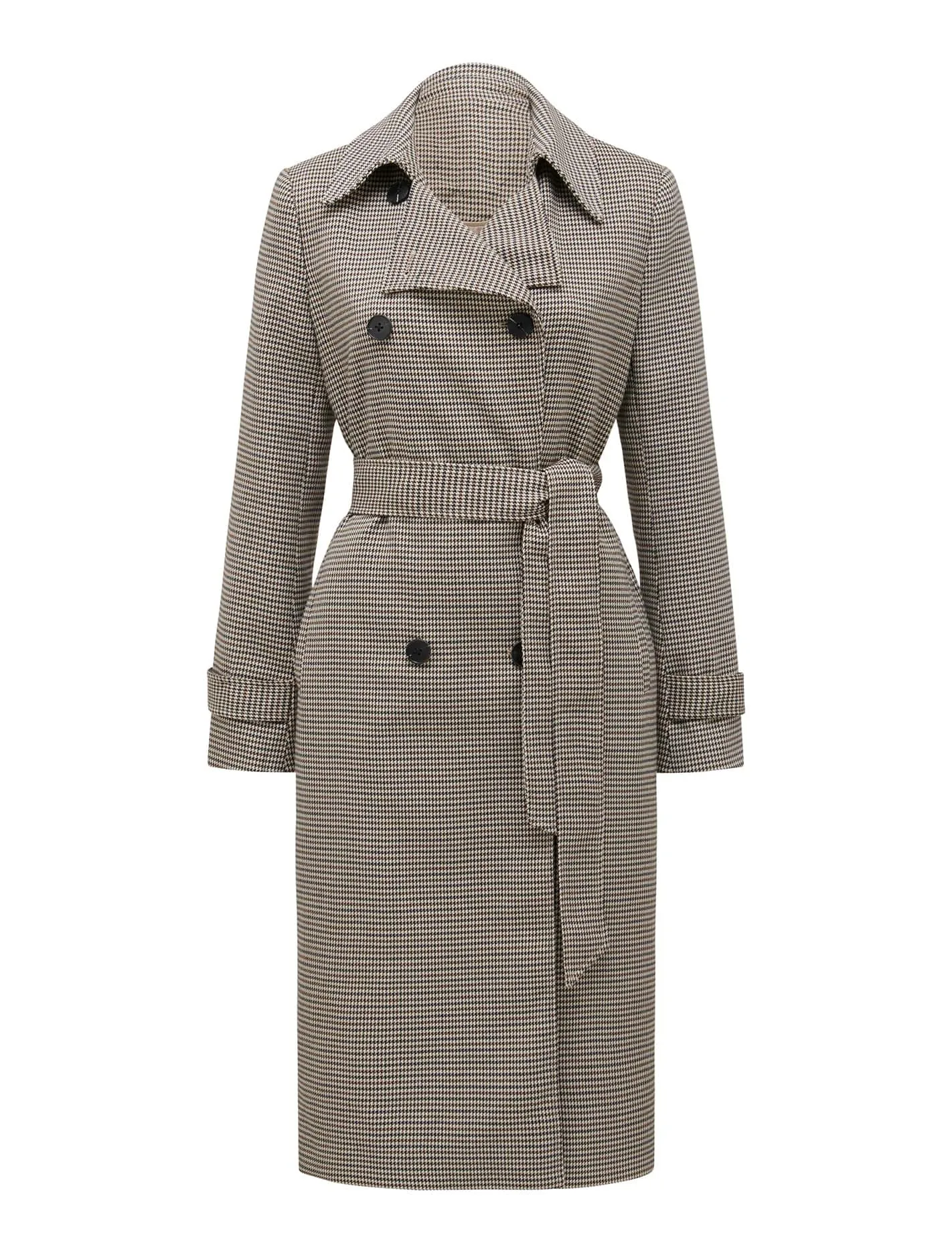 Search result: Modern Charlie Plaid Trench Coat by EverNew