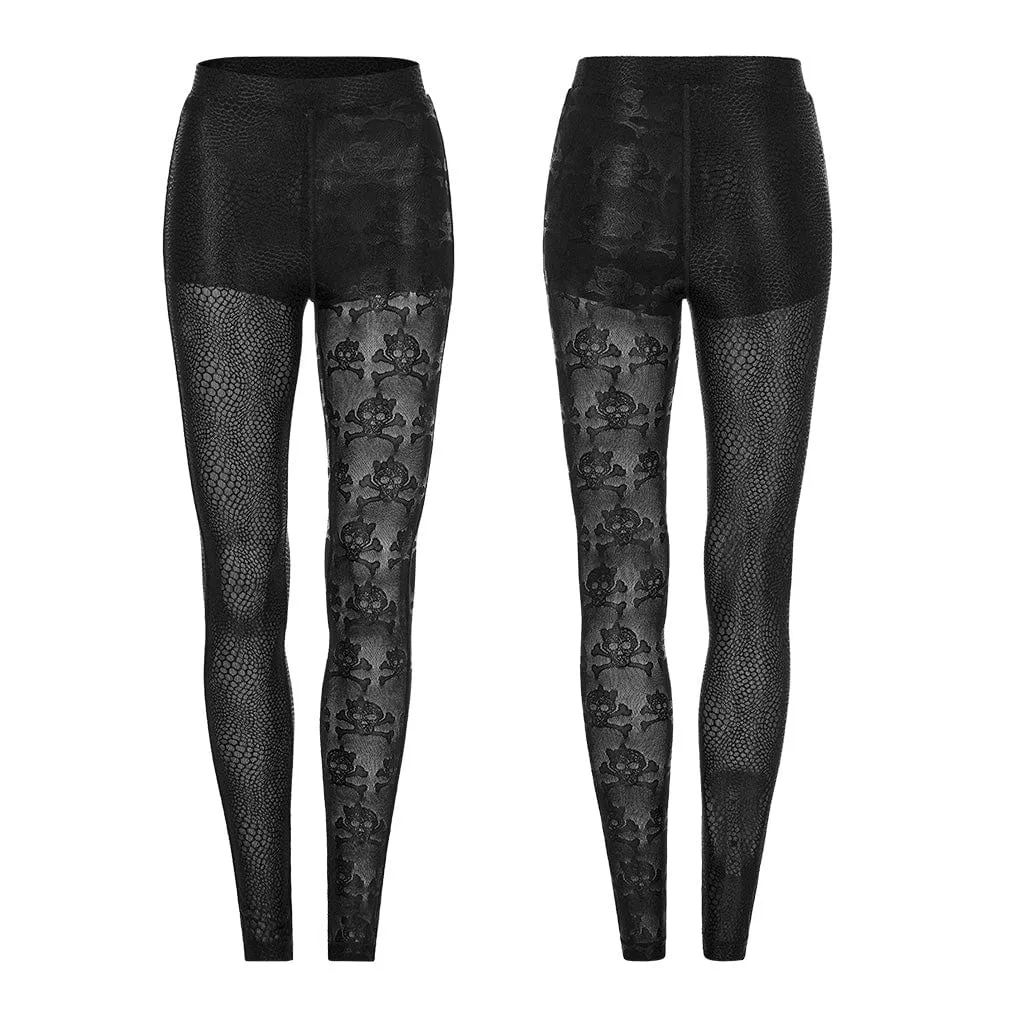 Skull Mesh Leggings for Women