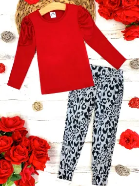 Snow Leopard Print Activewear Set