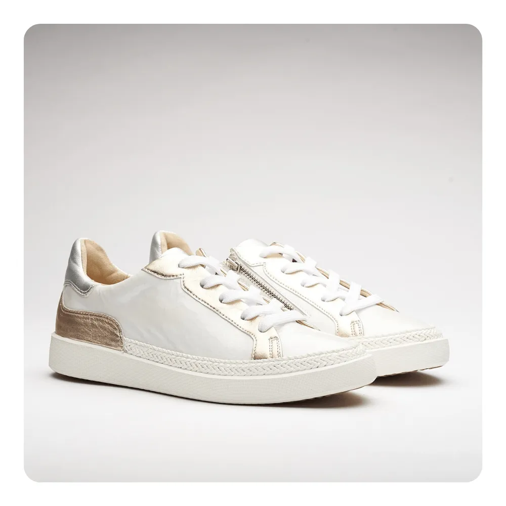 Softwaves Paige White Patent Sneaker - Women's Casual Shoes