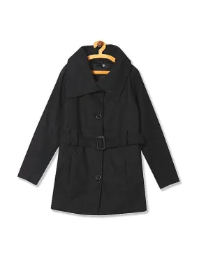 Sophisticated Belted Tweed Trench Coat for Women