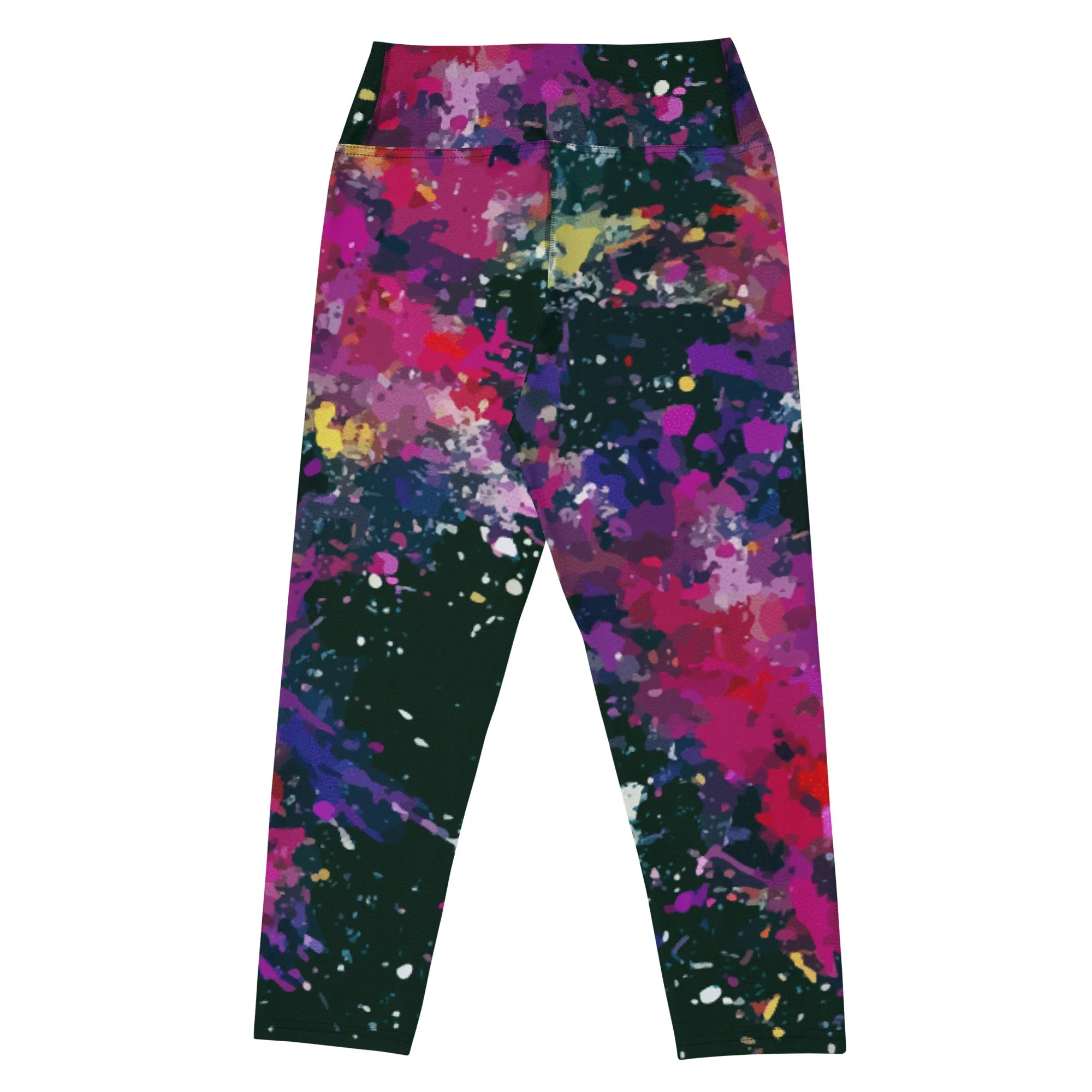 Splatter print yoga capri leggings