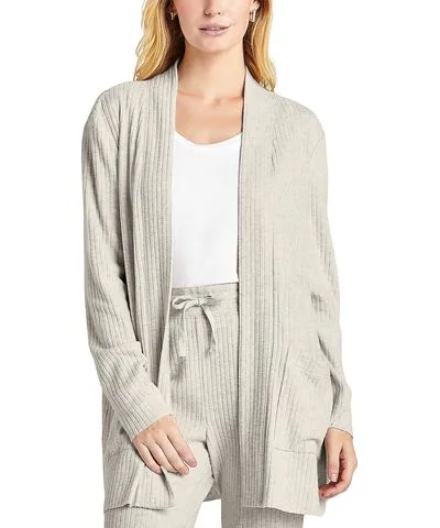 London Open Front Ribbed Knit Cardigan Sweater for Women by Splendid