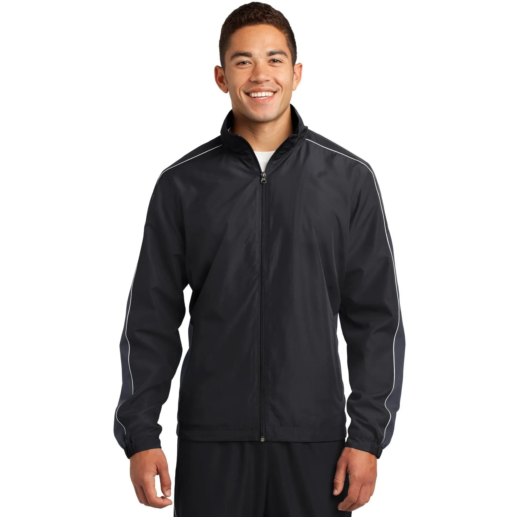 Sport-Tek Piped Colorblock Wind Jacket Closeout