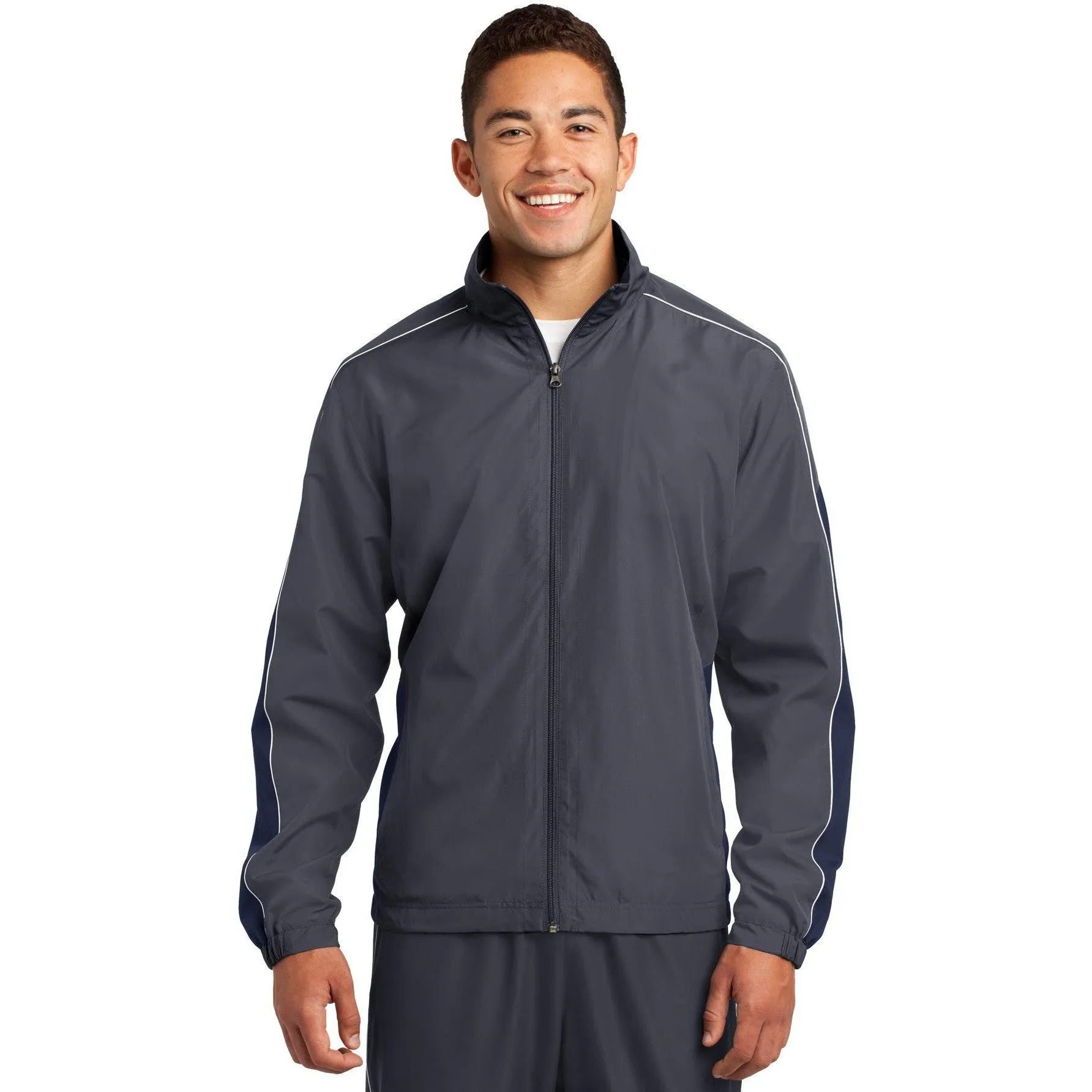 Sport-Tek Piped Colorblock Wind Jacket Closeout