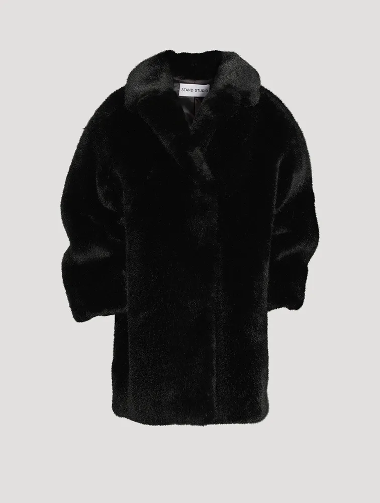 STAND STUDIO Camille Cocoon Teddy Coat - Faux Fur Jacket