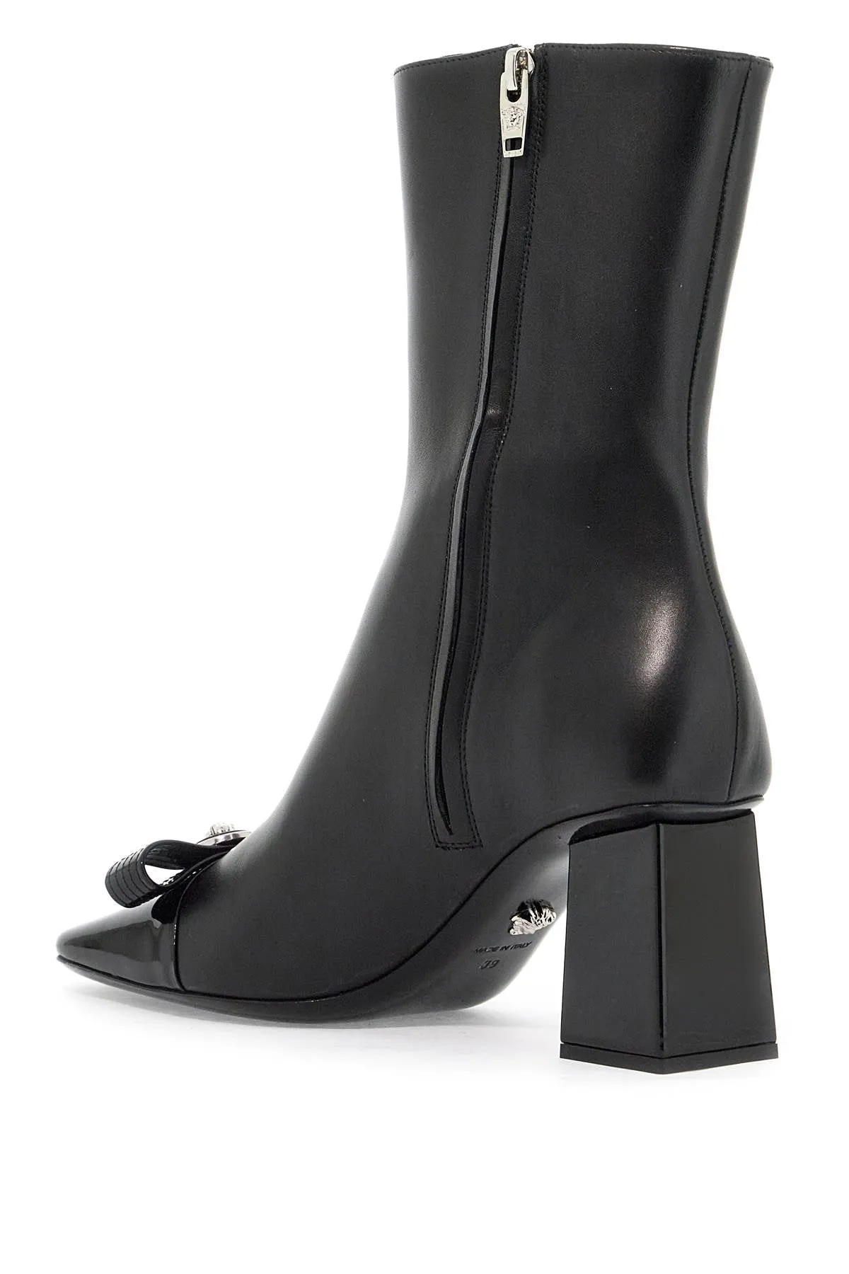 Gianni Ribbon Leather Ankle Boots