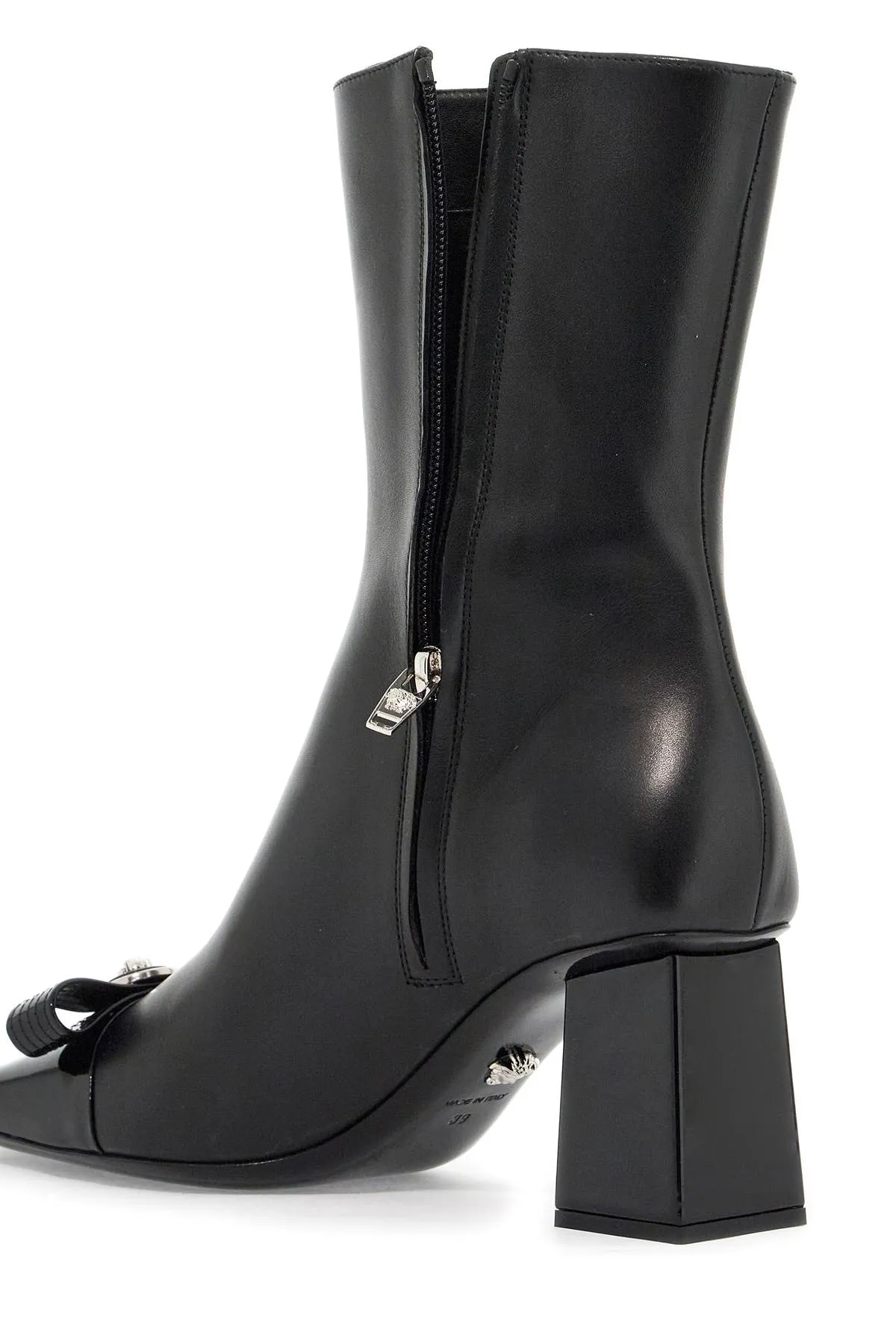 Gianni Ribbon Leather Ankle Boots