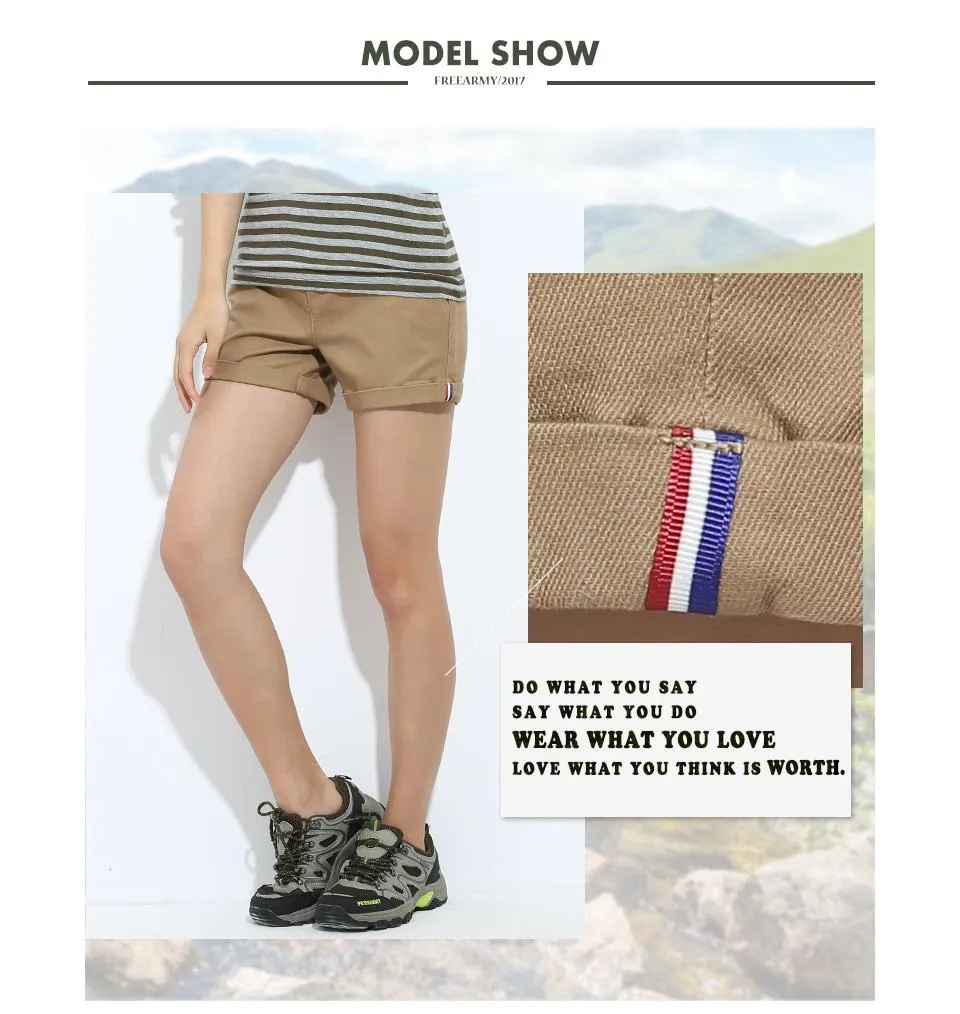 Summer Women's Military Style Cotton Mini Shorts