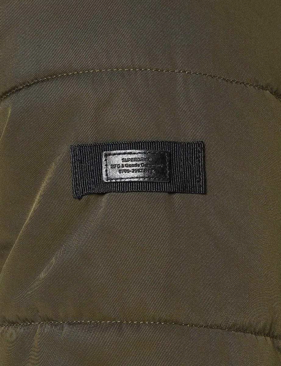 Khaki Superdry Long Padded Jacket at Chinook Store