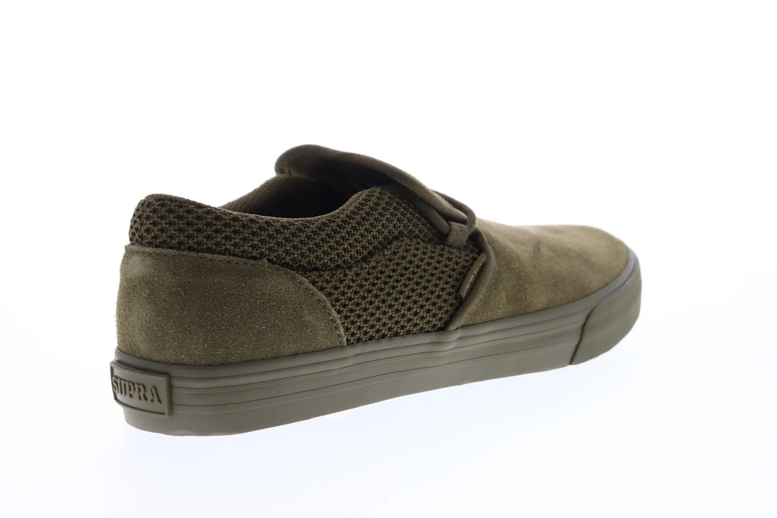 Supra Green Suede Slip On Skate Sneakers Cuba 08106-309-M