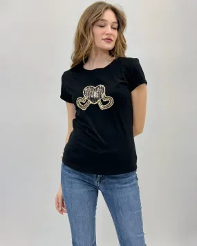 cotton t-shirt with three heart details