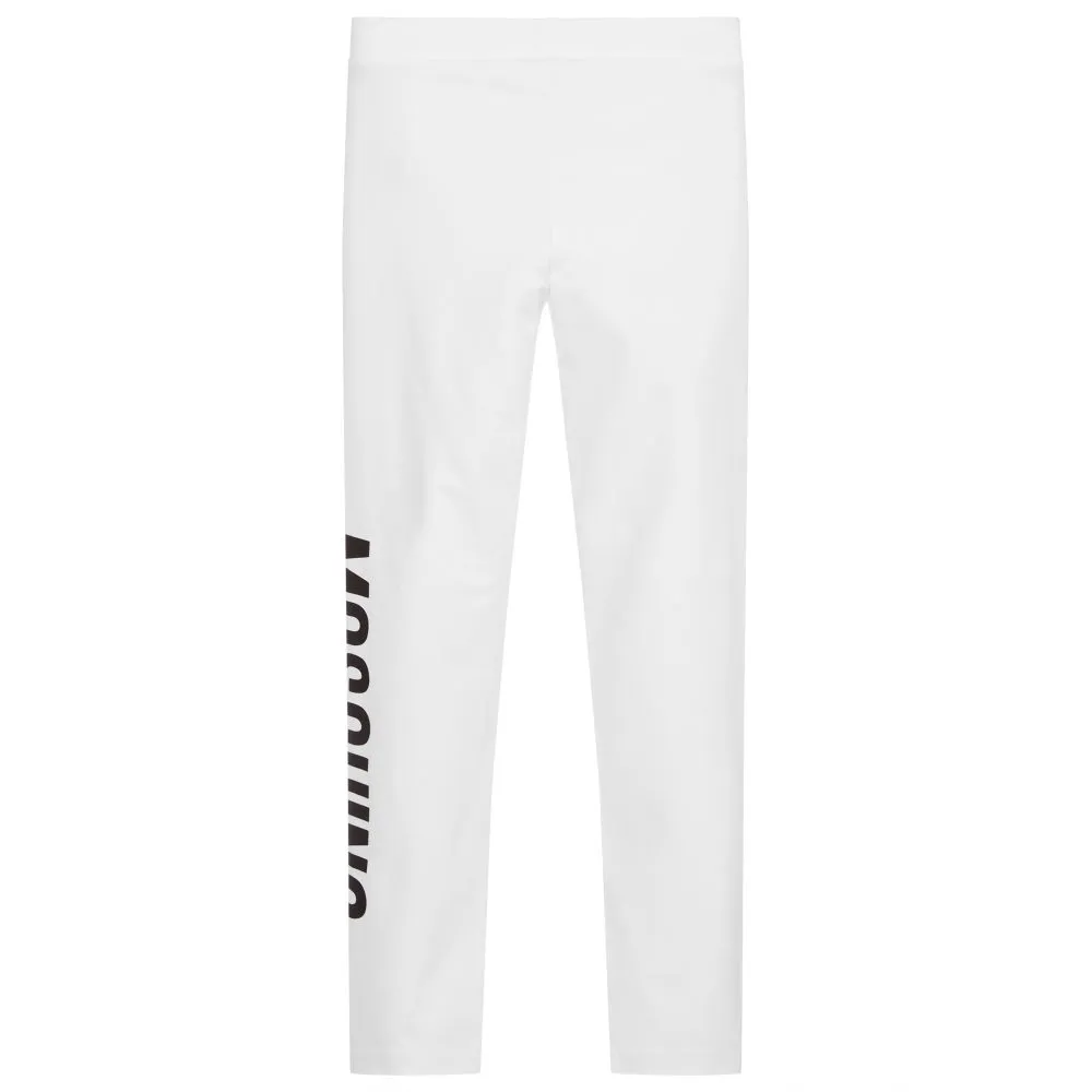 White Logo Leggings for Teens