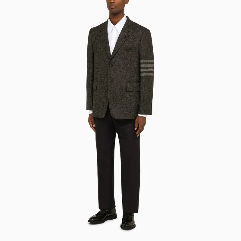 THOM BROWNE Men's Dark Gray Wool Single-Breasted Jacket