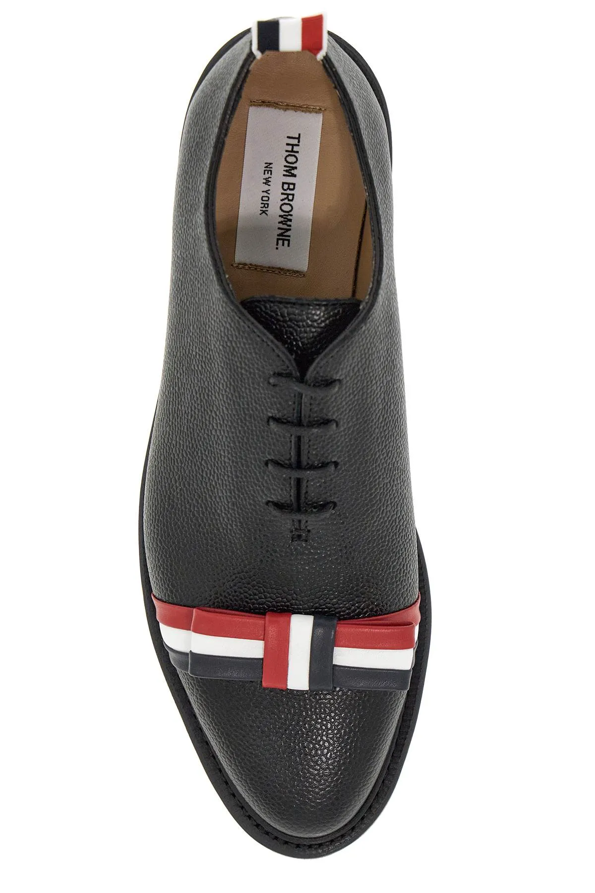 THOM BROWNE Tricolour Lace-Up Black Women's Moccasin Shoes