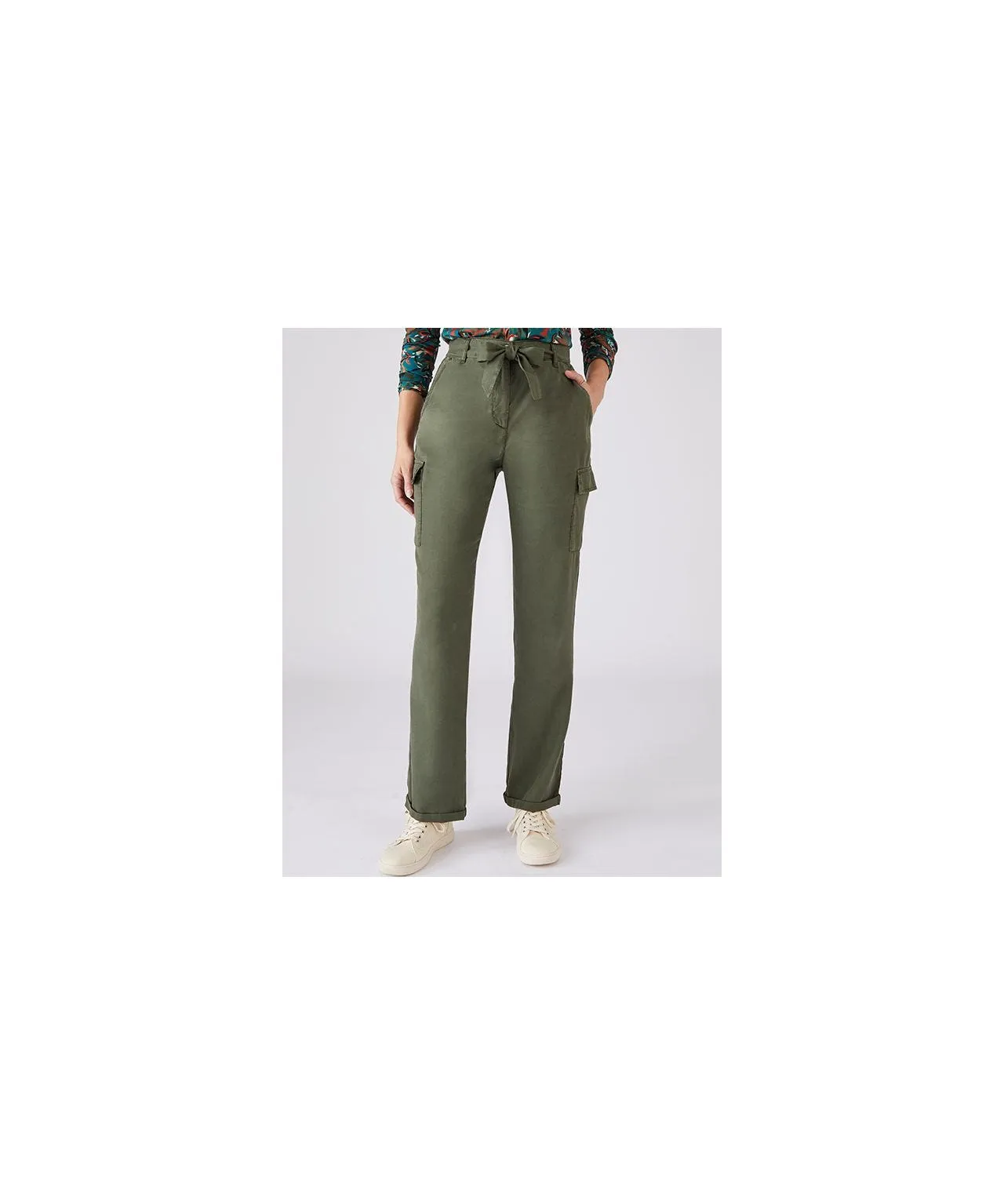 Cargo Trousers with Stylish Tie Waist