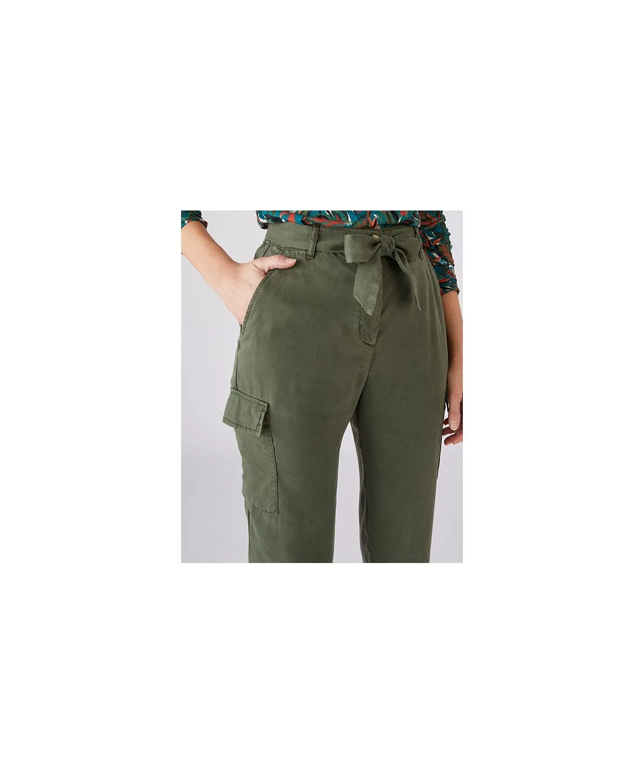 Cargo Trousers with Stylish Tie Waist