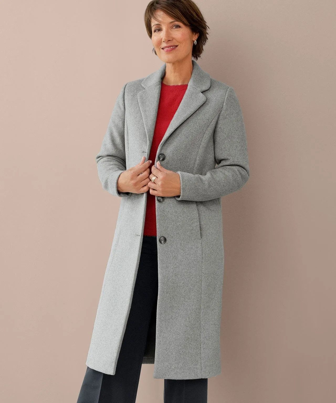 Thermal-Lined Toasty Wool Blend Coat