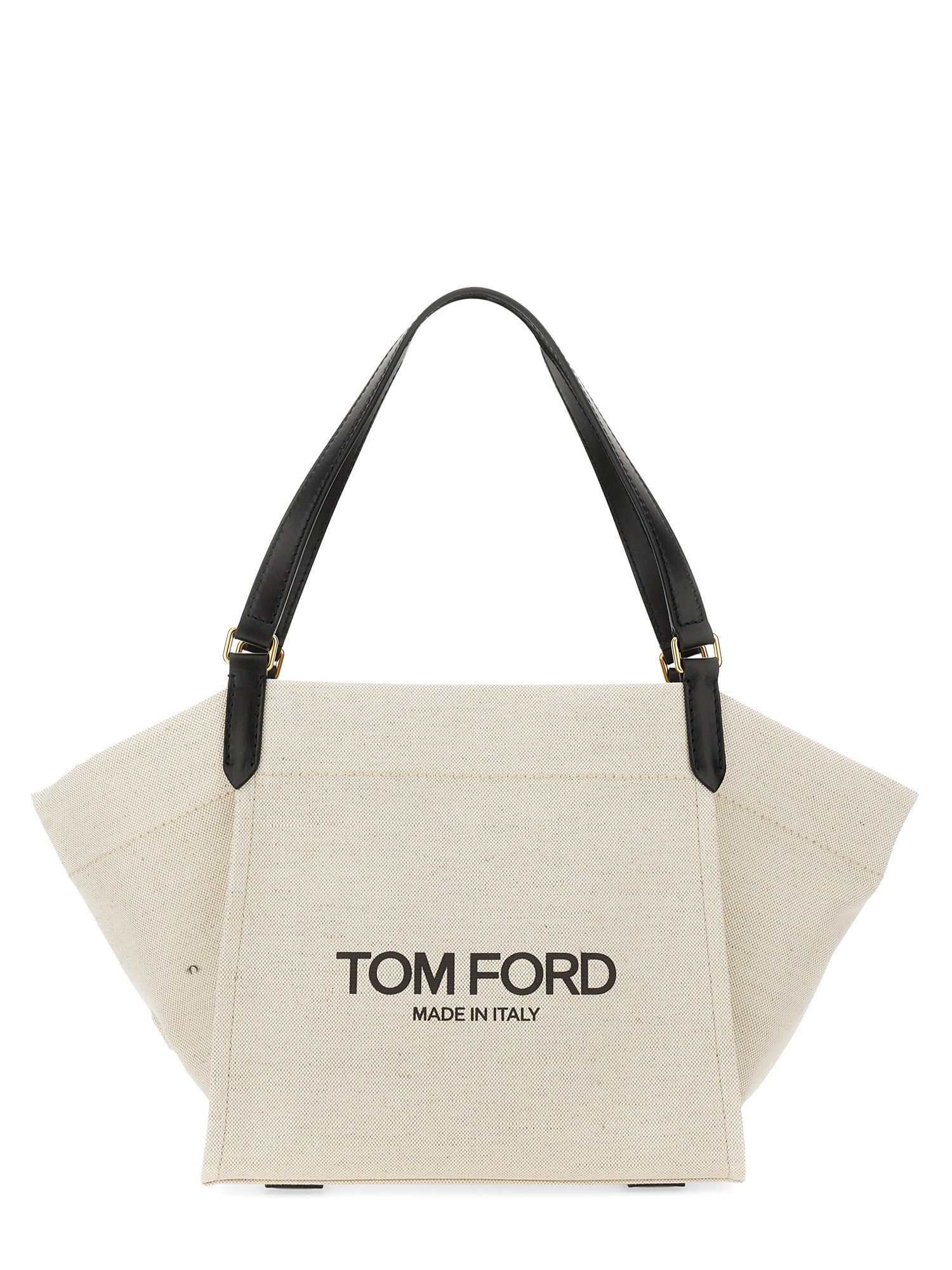 TOM FORD COTTON CANVAS AND LEATHER MEDIUM AMALFI BAG