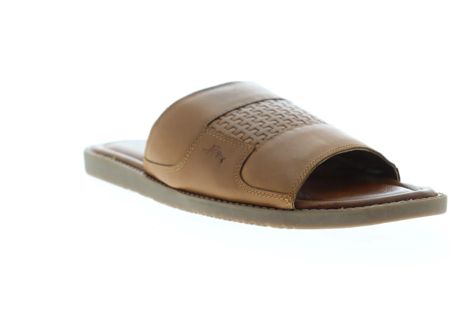 Tommy Bahama Brown Leather Slides Sandals Gennesee Palms TB8M10093