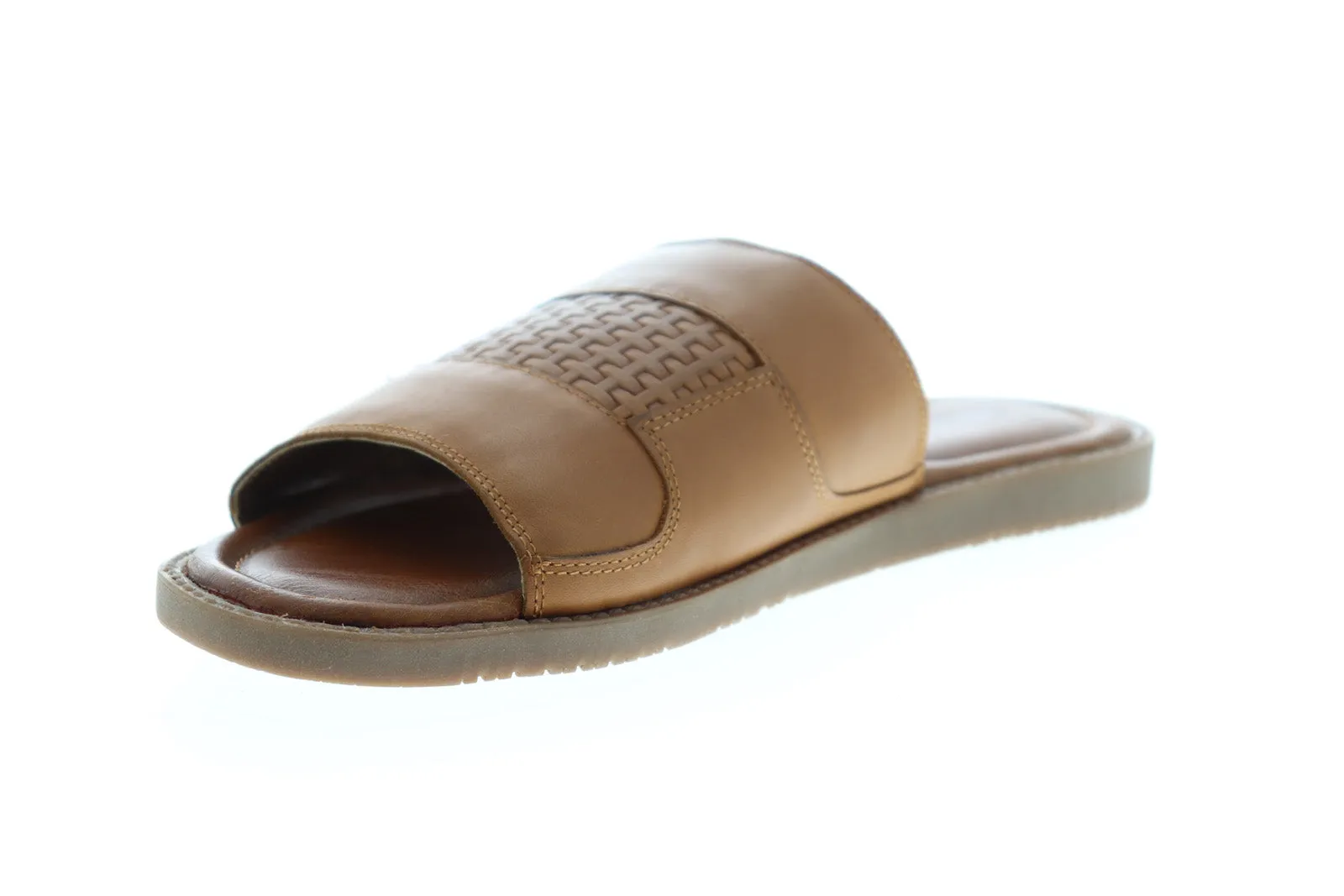 Tommy Bahama Brown Leather Slides Sandals Gennesee Palms TB8M10093