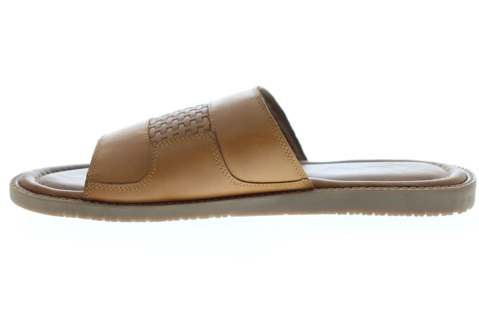 Tommy Bahama Brown Leather Slides Sandals Gennesee Palms TB8M10093