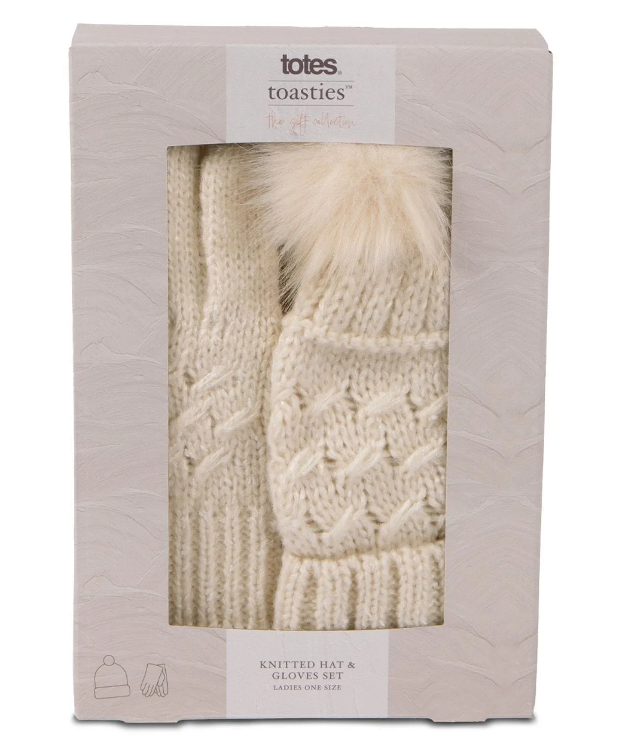 Totes Ladies Cable Hat and Glove Gift Set