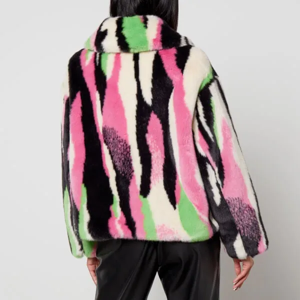 Traci Jakke Printed Faux Fur Coat