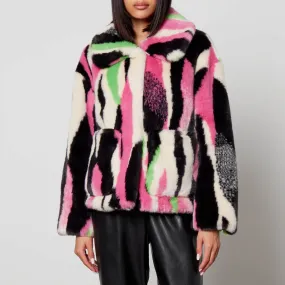 Traci Jakke Printed Faux Fur Coat