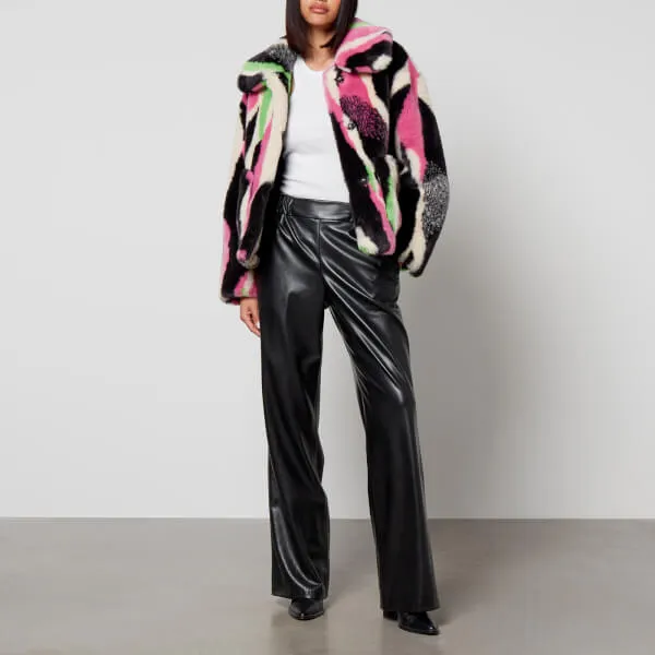 Traci Jakke Printed Faux Fur Coat