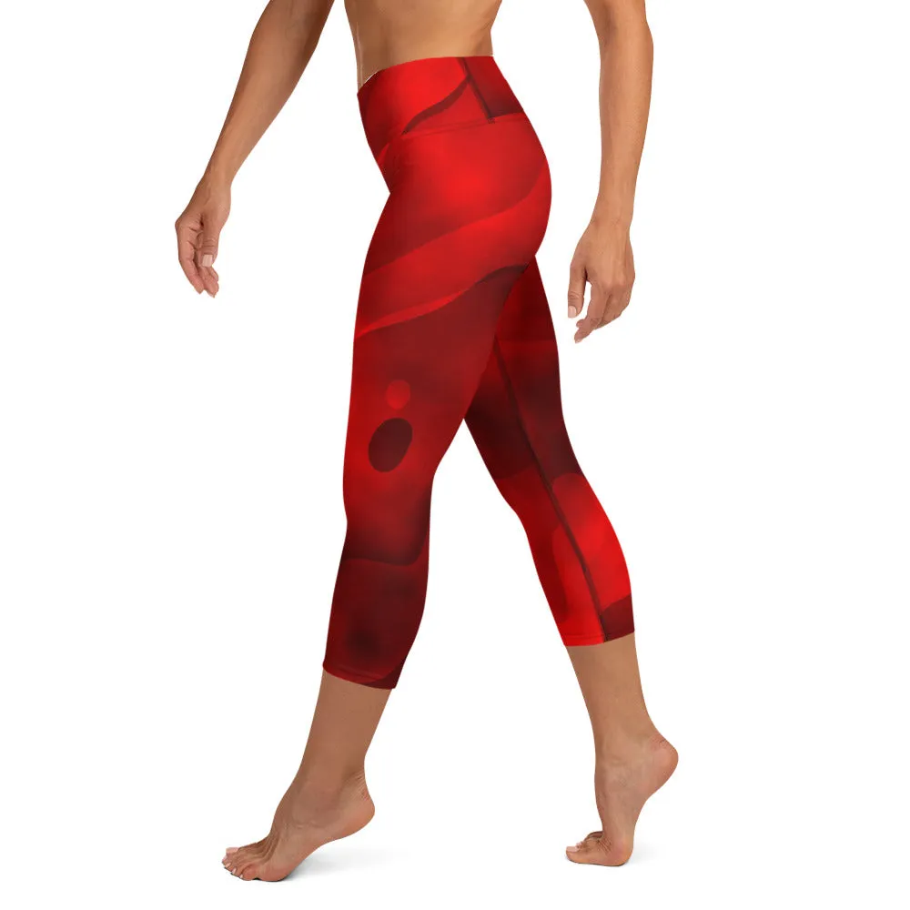 True Red Yoga Capri Leggings