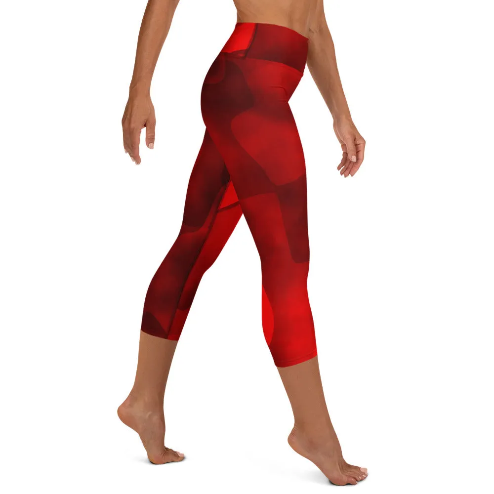 True Red Yoga Capri Leggings