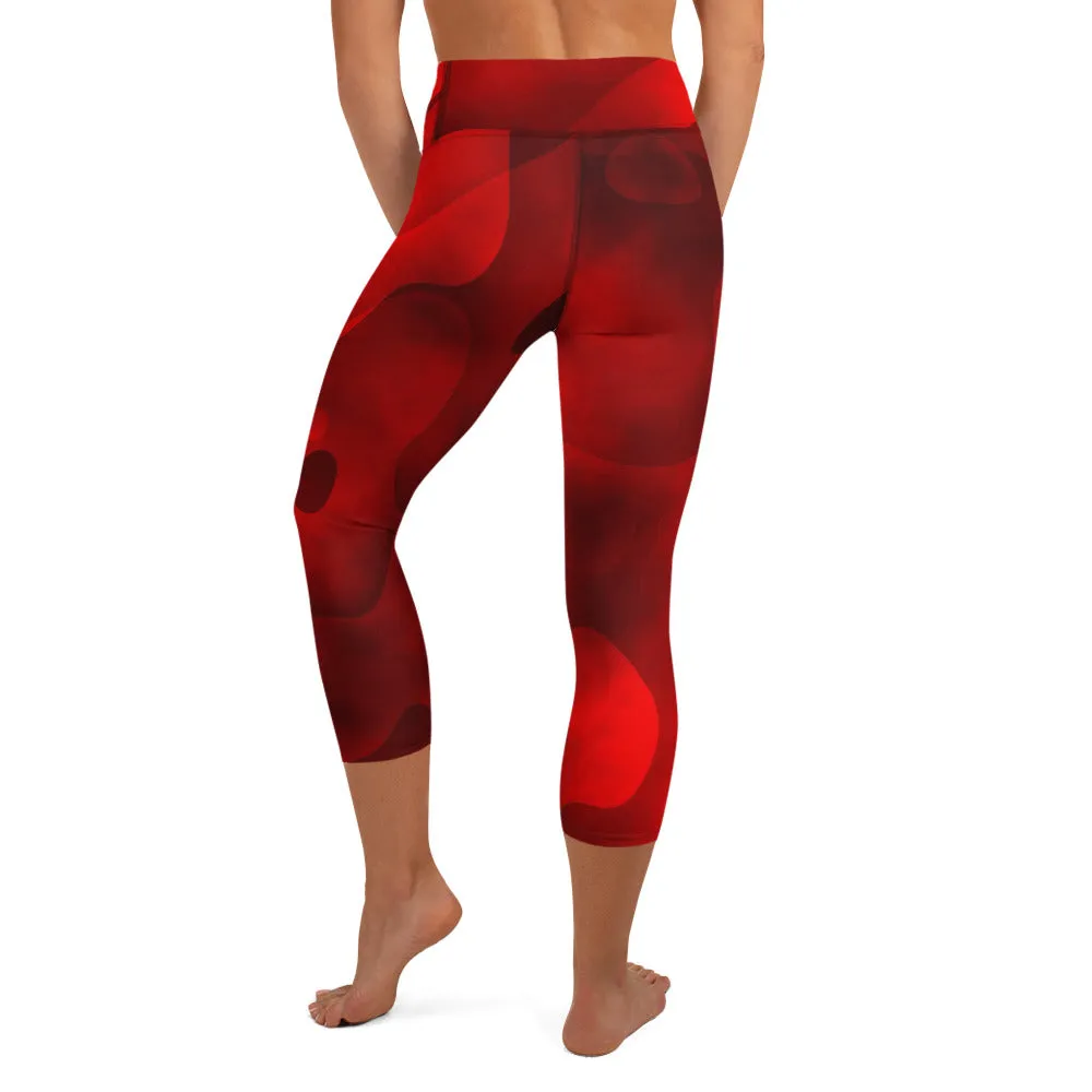 True Red Yoga Capri Leggings