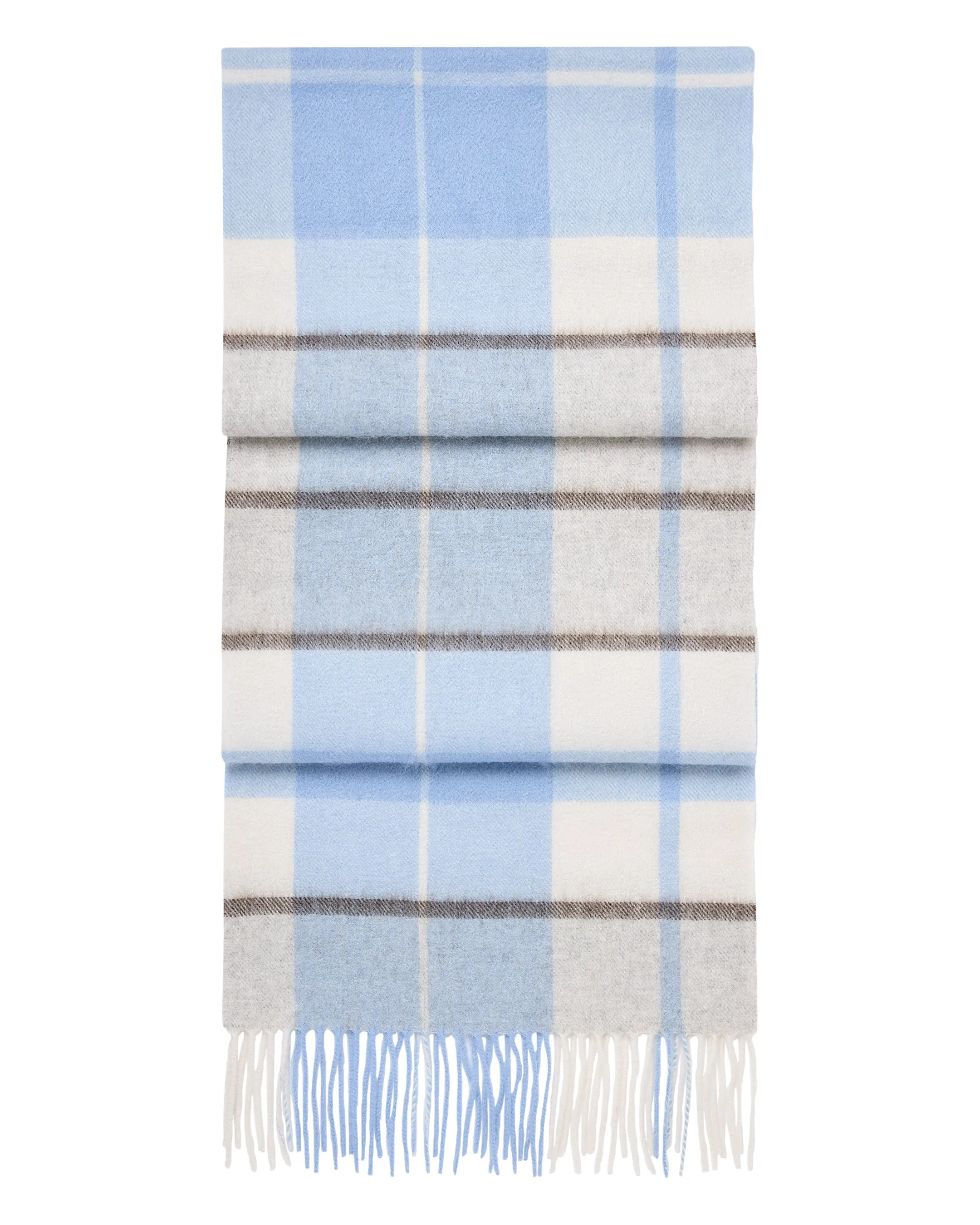 Cashmere Scarf Blue Check Unisex