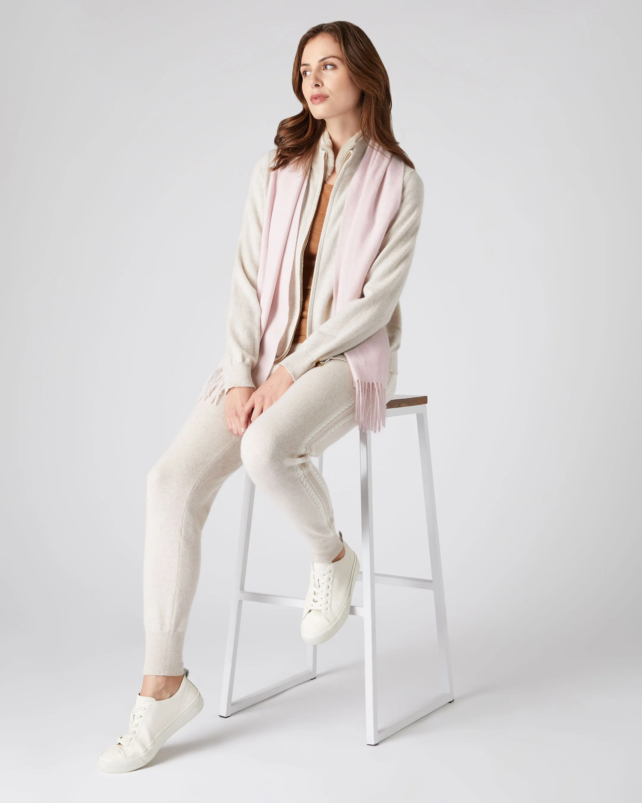 Quartz Pink Unisex Cashmere Scarf - Woven