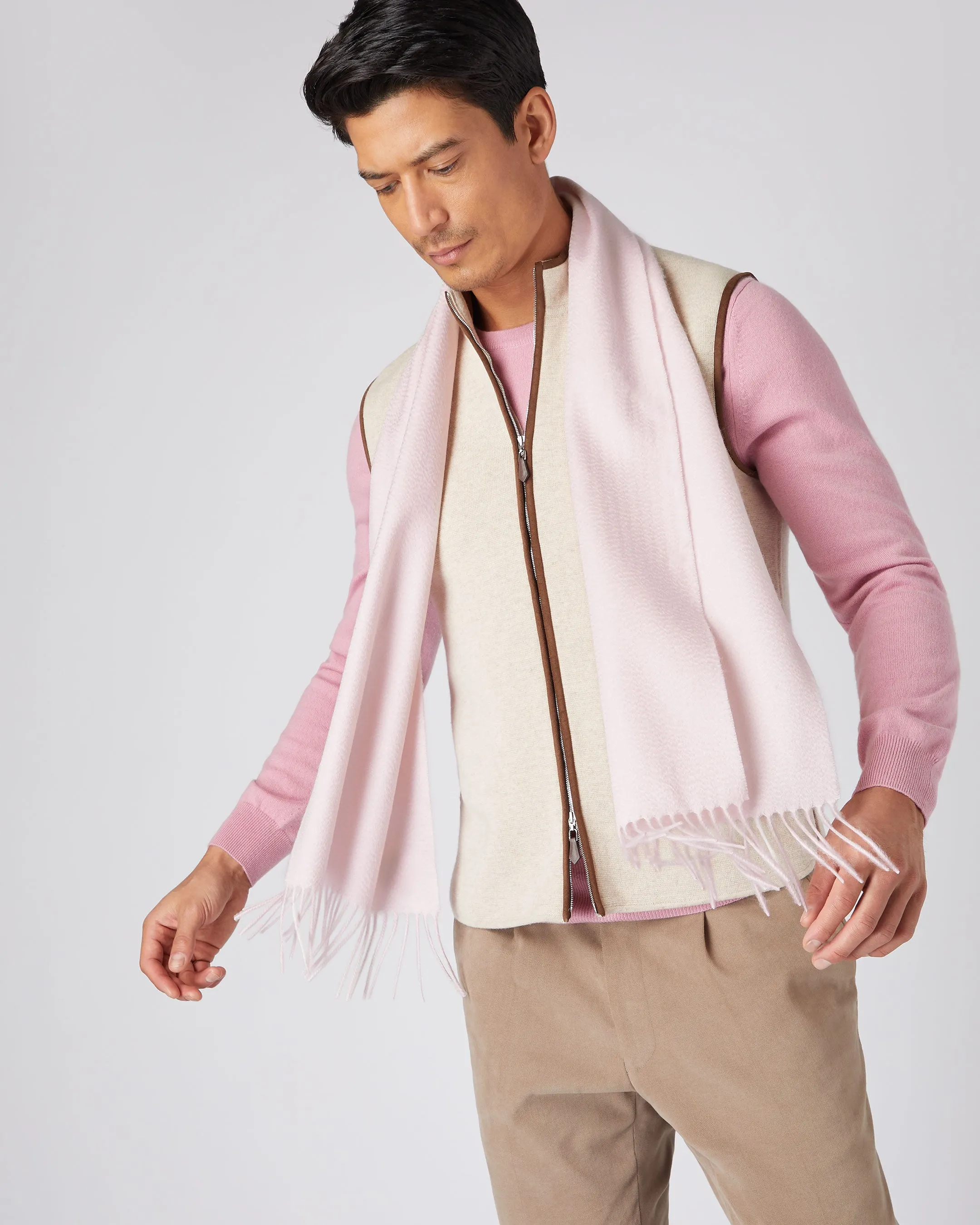 Quartz Pink Unisex Cashmere Scarf - Woven