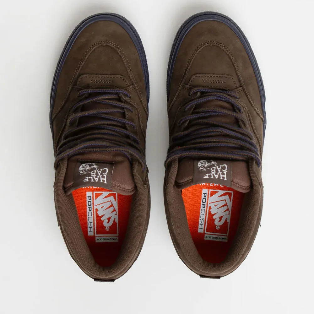 Vans Half Cab '92 Nick Michel Skateboard Shoes in Brown and Navy