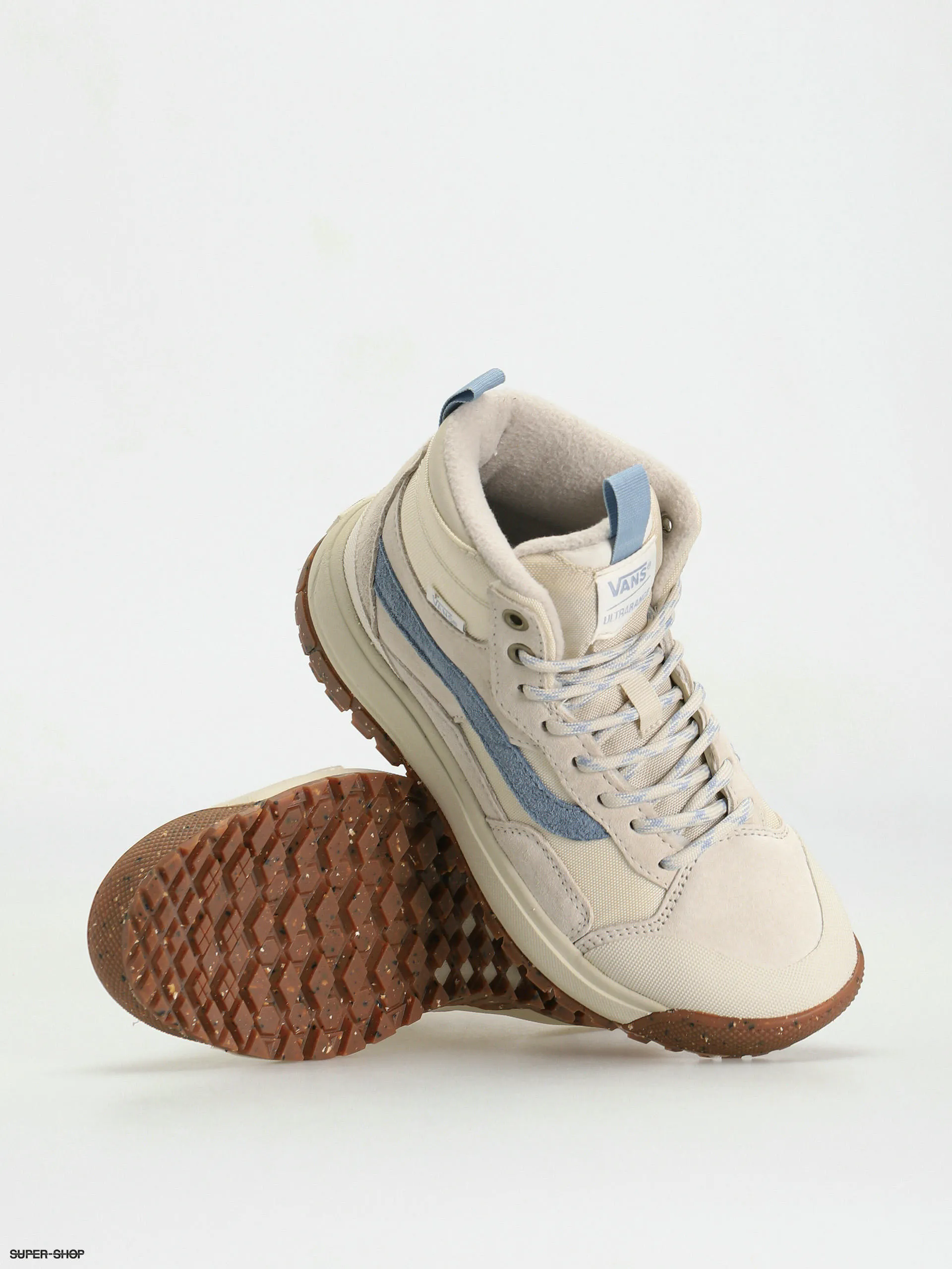 Vans Ultrarange Exo Hi MTE 1 Vintage White and Blue Stripe Shoes