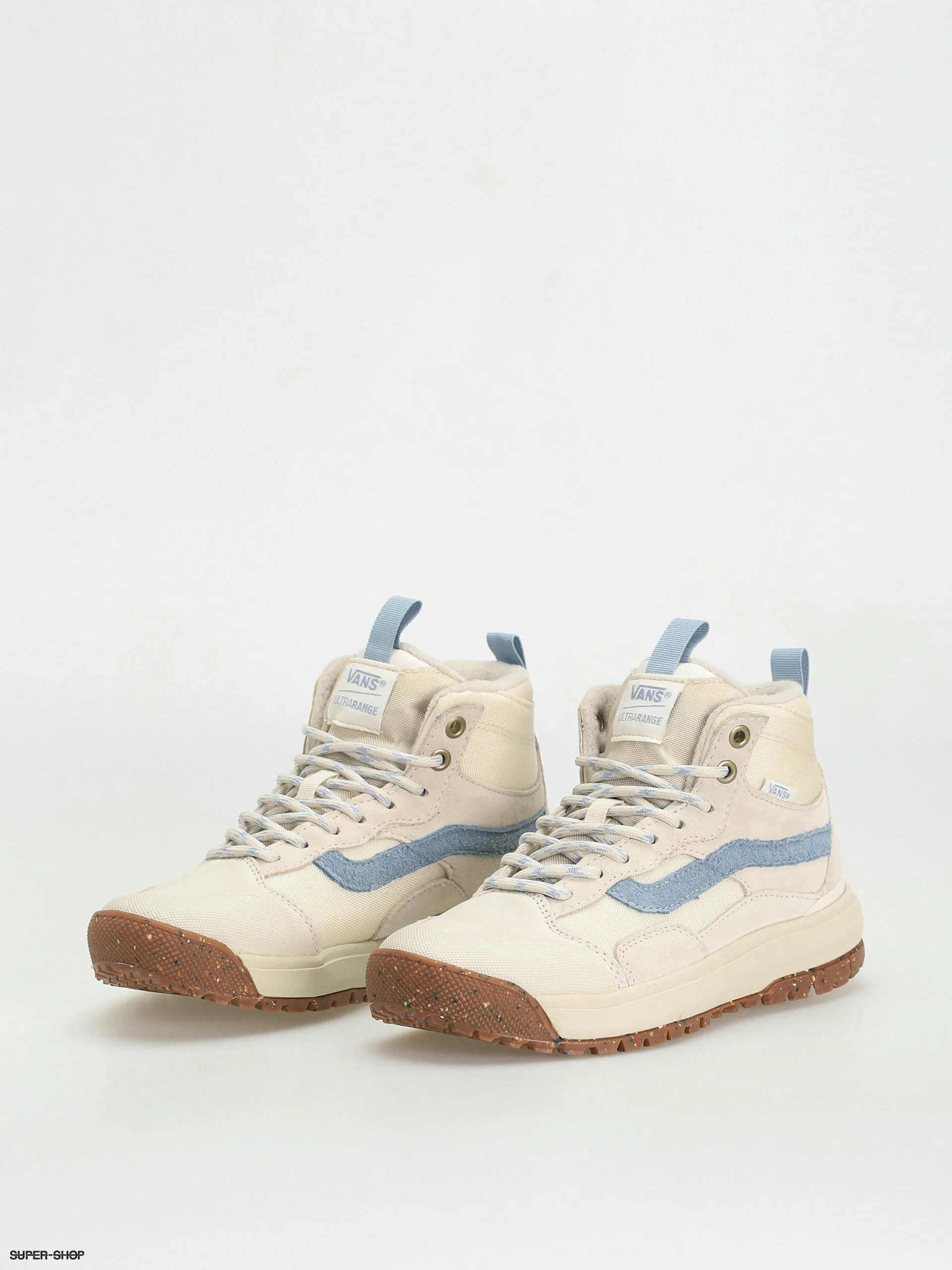 Vans Ultrarange Exo Hi MTE 1 Vintage White and Blue Stripe Shoes