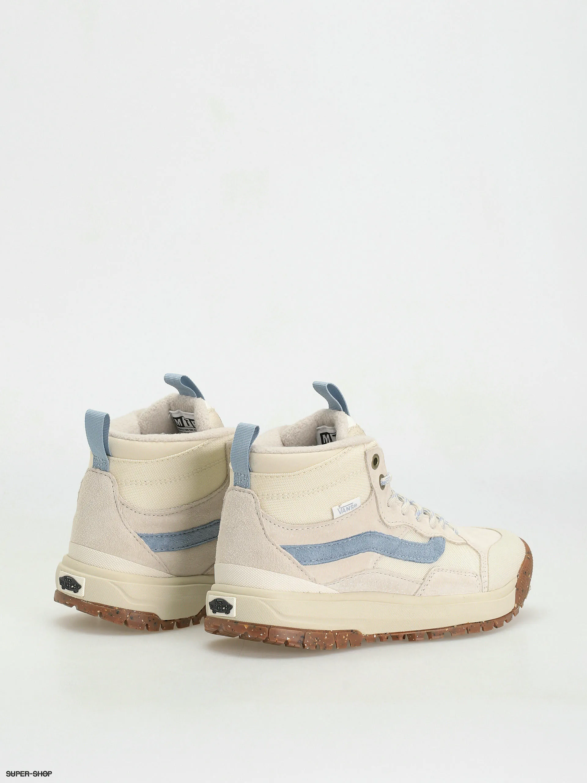 Vans Ultrarange Exo Hi MTE 1 Vintage White and Blue Stripe Shoes