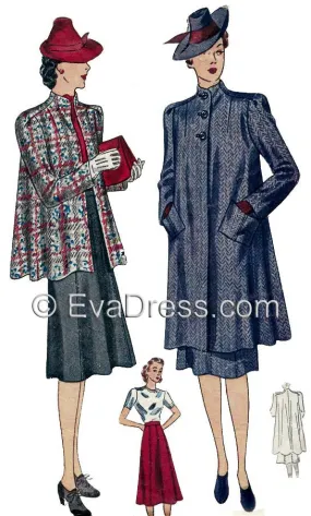 Vintage 1939 Coat and Skirt Set - C30-3181