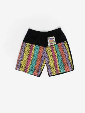 Vintage 80s Caribbean Shorts with Neon Pattern - Medium/Large