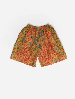 Colorful Cotton Shorts with Paisley Floral Pattern - XS/Small