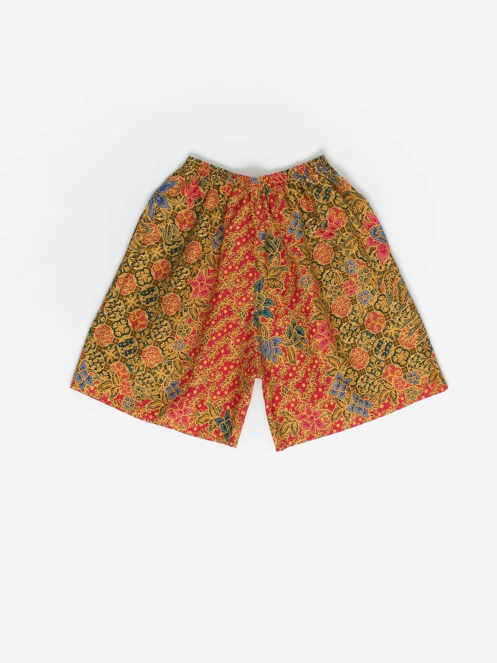 Colorful Cotton Shorts with Paisley Floral Pattern - XS/Small