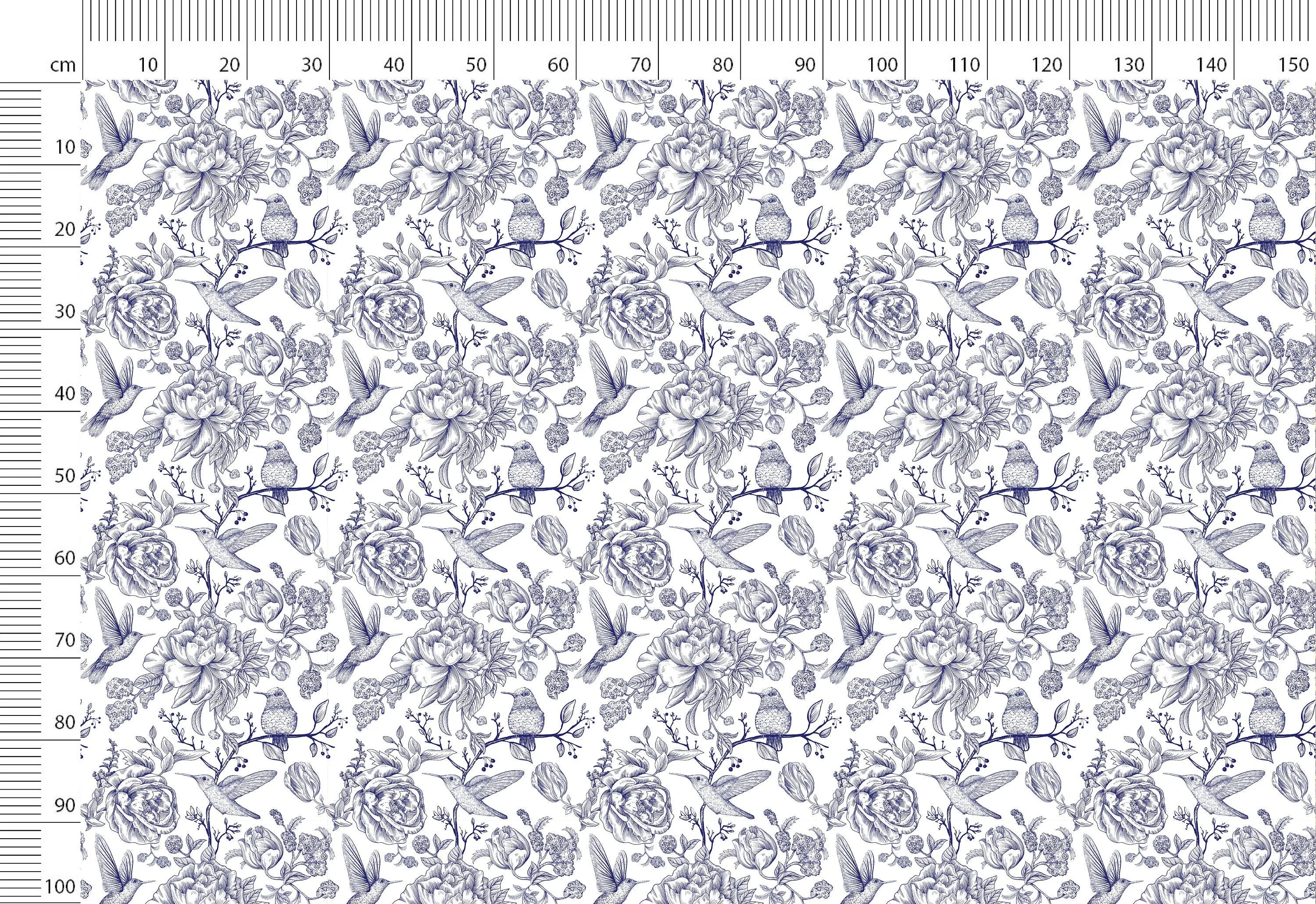 French Toile de Jouy Print Linen Fabric by the Yard for Bedding, Curtains, Clothing.